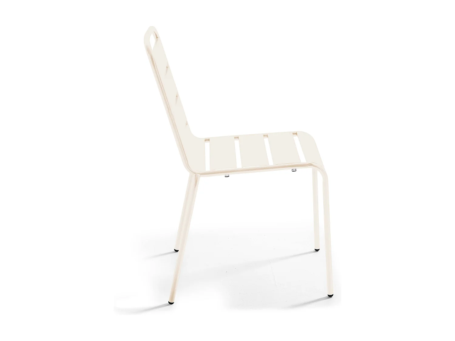 Ensemble table de jardin et 2 chaises en métal ivoire - Palavas