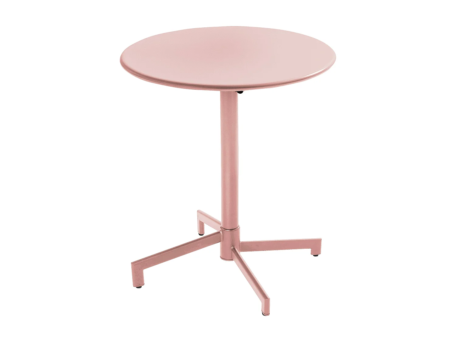 Ensemble table de jardin et 2 fauteuils en métal rose poudré - Palavas