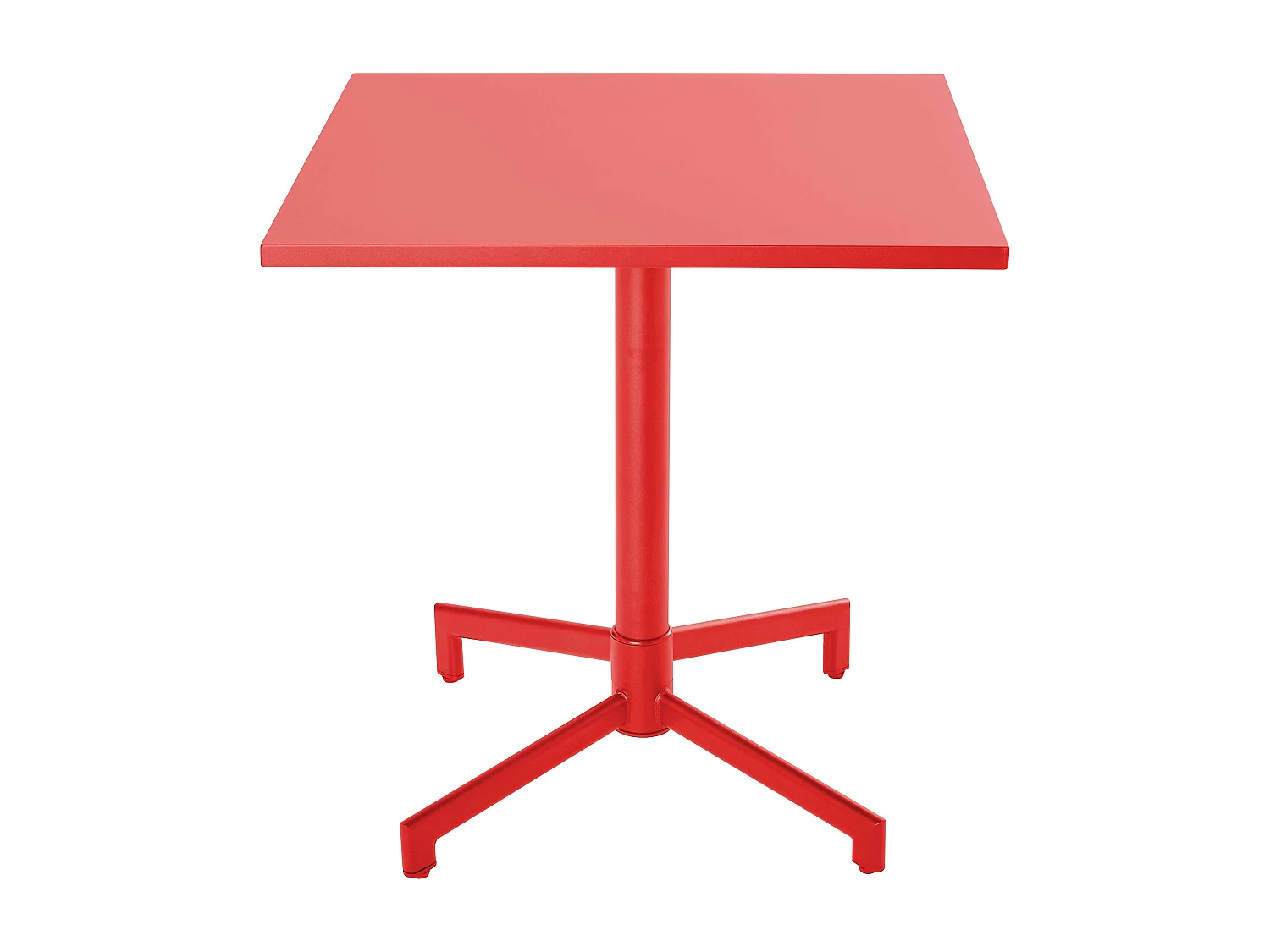 Set van 70 cm tafel en 2 metalen tuinstoelen - Rood