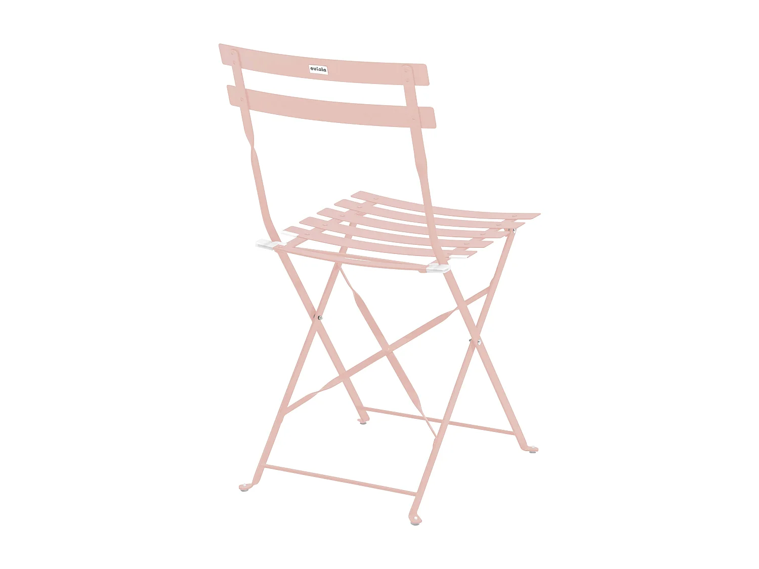 Lot de 2 chaises pliantes en acier rose poudré