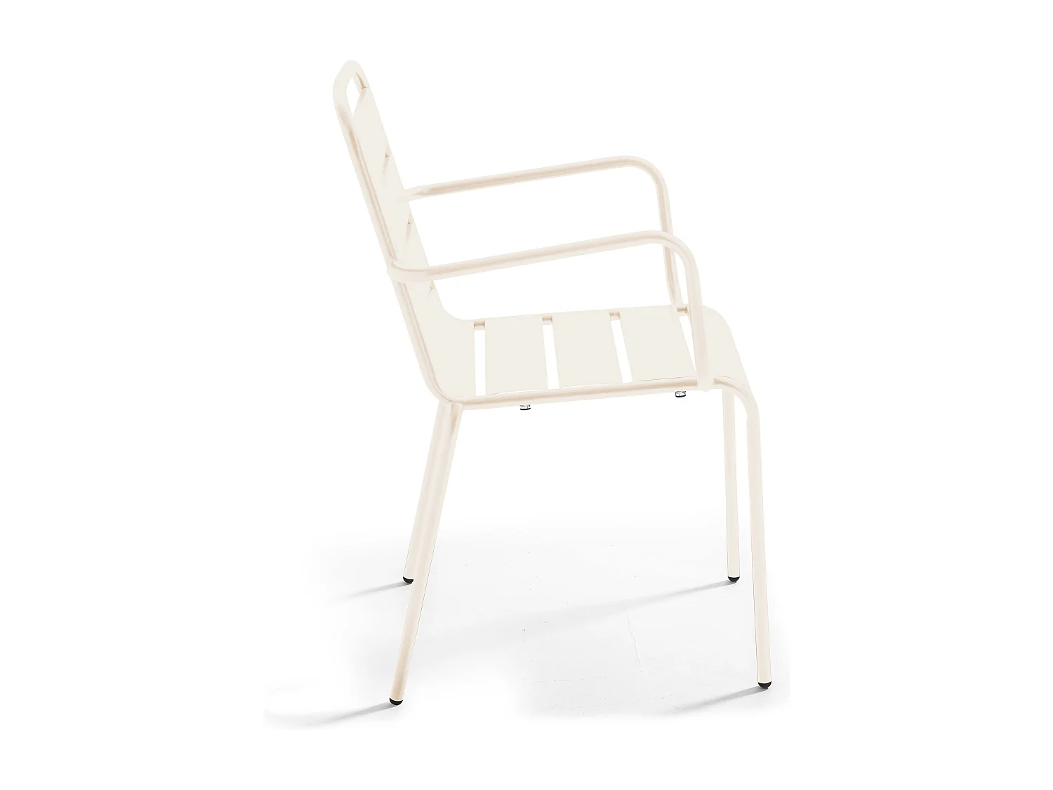 Ensemble table de jardin et 2 fauteuils en métal ivoire - Palavas