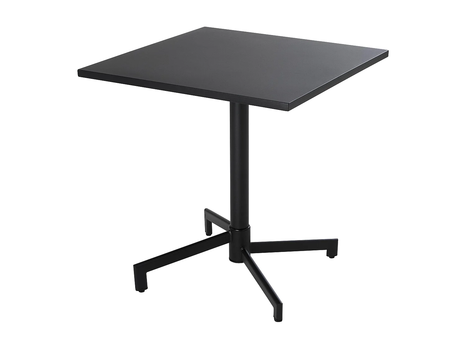 Set van 70 cm tafel en 2 metalen tuinstoelen - Antracietgrijs