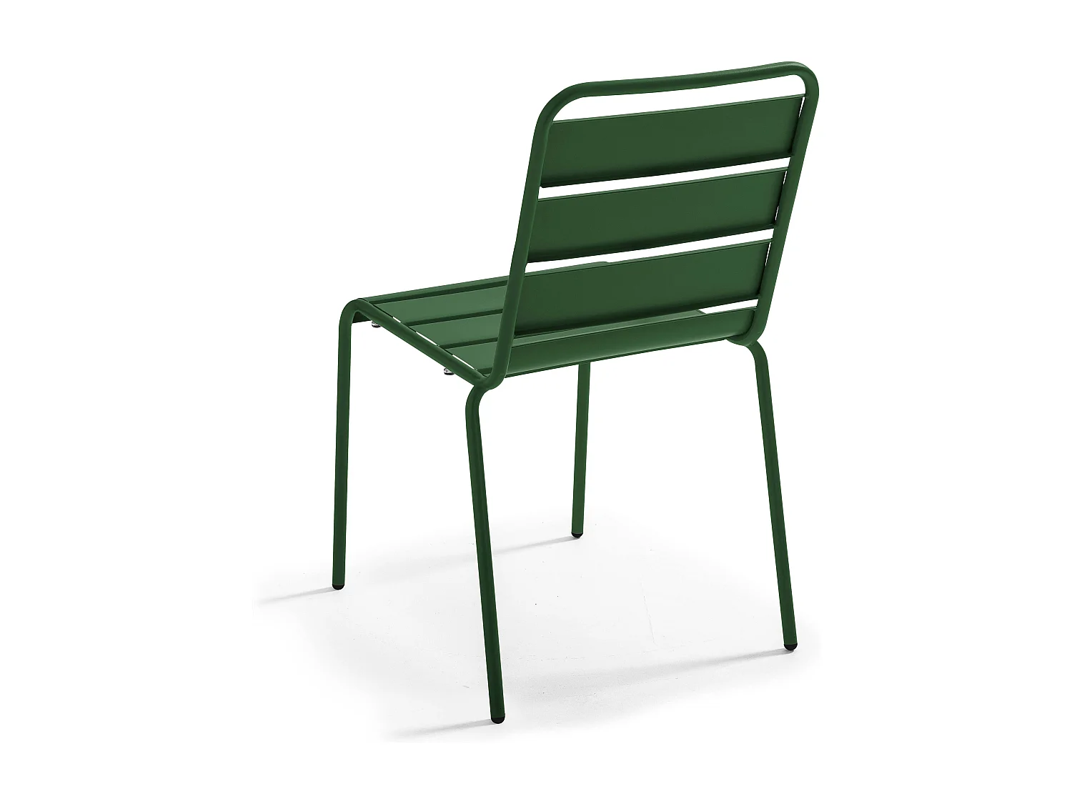 Ensemble table de jardin et 2 chaises en métal vert forêt - Palavas