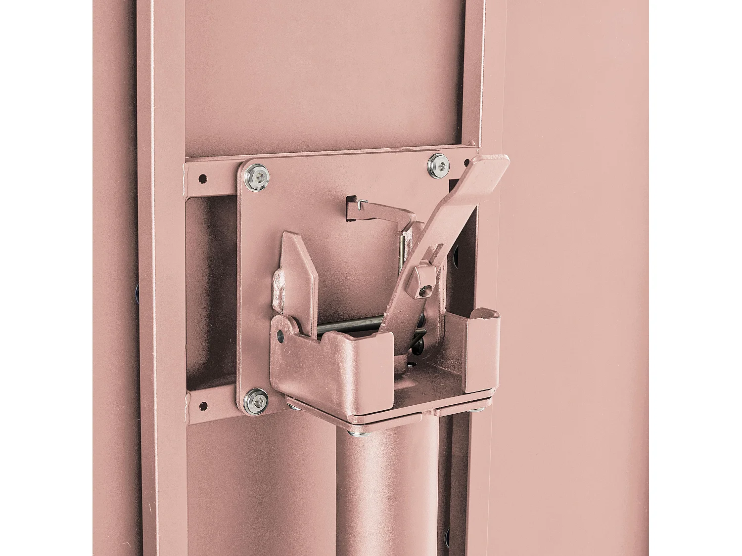 Ensemble table 70 cm et 2 fauteuils de jardin en métal rose poudré - Palavas