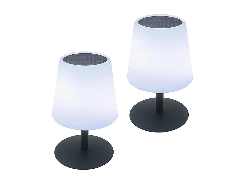 Lampe de table solaire STANDY TINY Blanc Acier H25cm