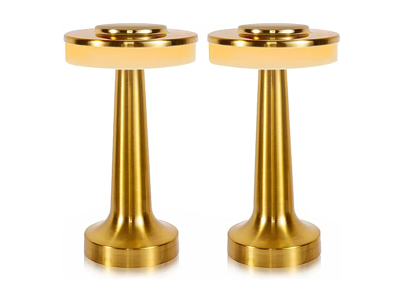 Set de 2 lampes de table CHICGLOW Doré Metal H21cm