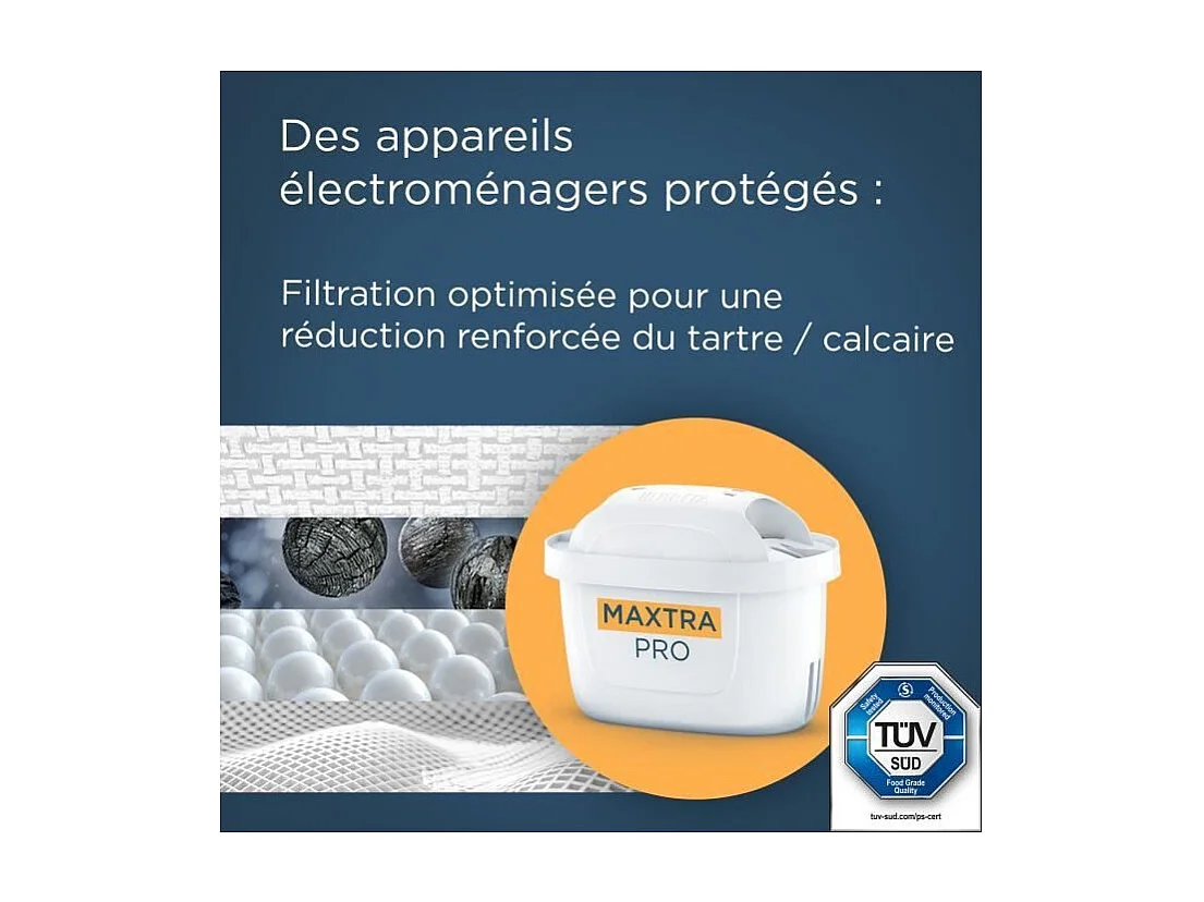 Carafe filtrante BRITA - Style Essential Sable - Capacité 2,4L dont 1,4L d'eau filtrée - 2 filtres Maxtra Pro Expert anti-tart