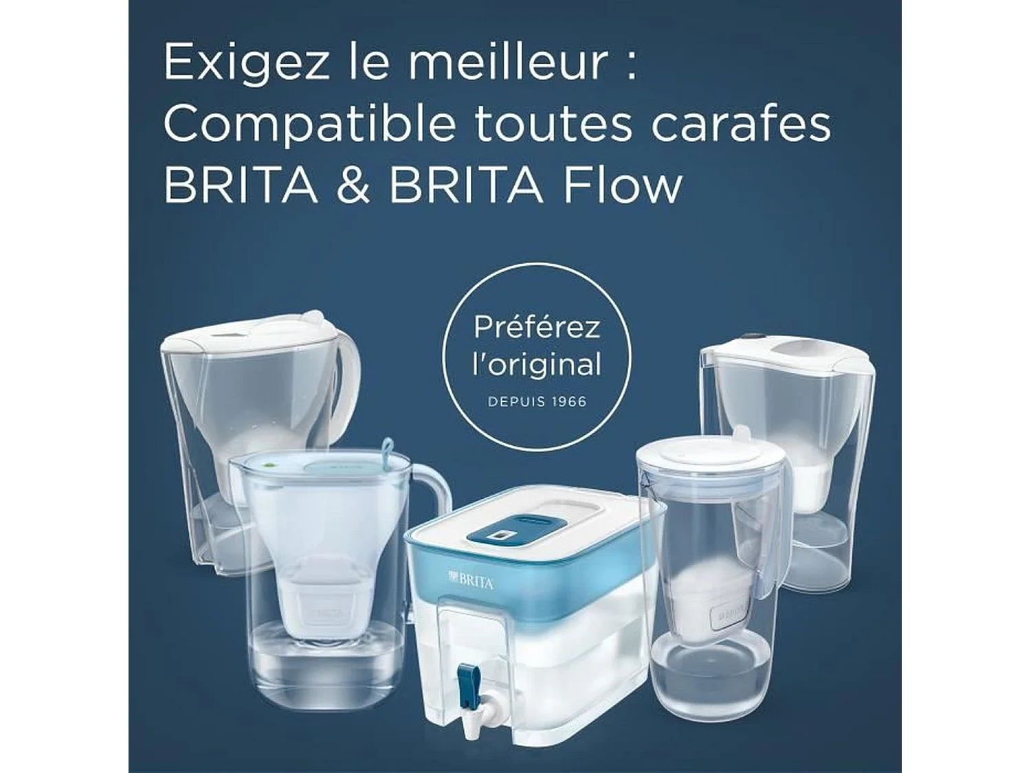 Carafe filtrante BRITA - Aluna Calendar Blanche - Capacité 2,4L dont 1,4L d'eau filtrée - 3 filtres Maxtra Pro All-In-1 inclus