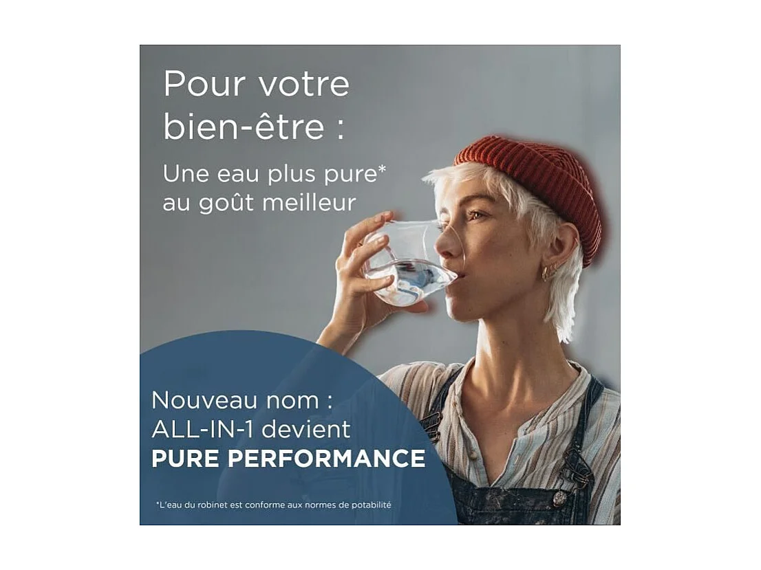 Carafe filtrante BRITA - Style Essential Blanche - Capacité 2,4L dont 1,4L d'eau filtrée - 1 filtre Maxtra Pro Pure performanc