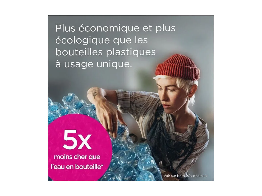 Carafe filtrante BRITA - Style Essential Blanche - Capacité 2,4L dont 1,4L d'eau filtrée - 1 filtre Maxtra Pro Pure performanc