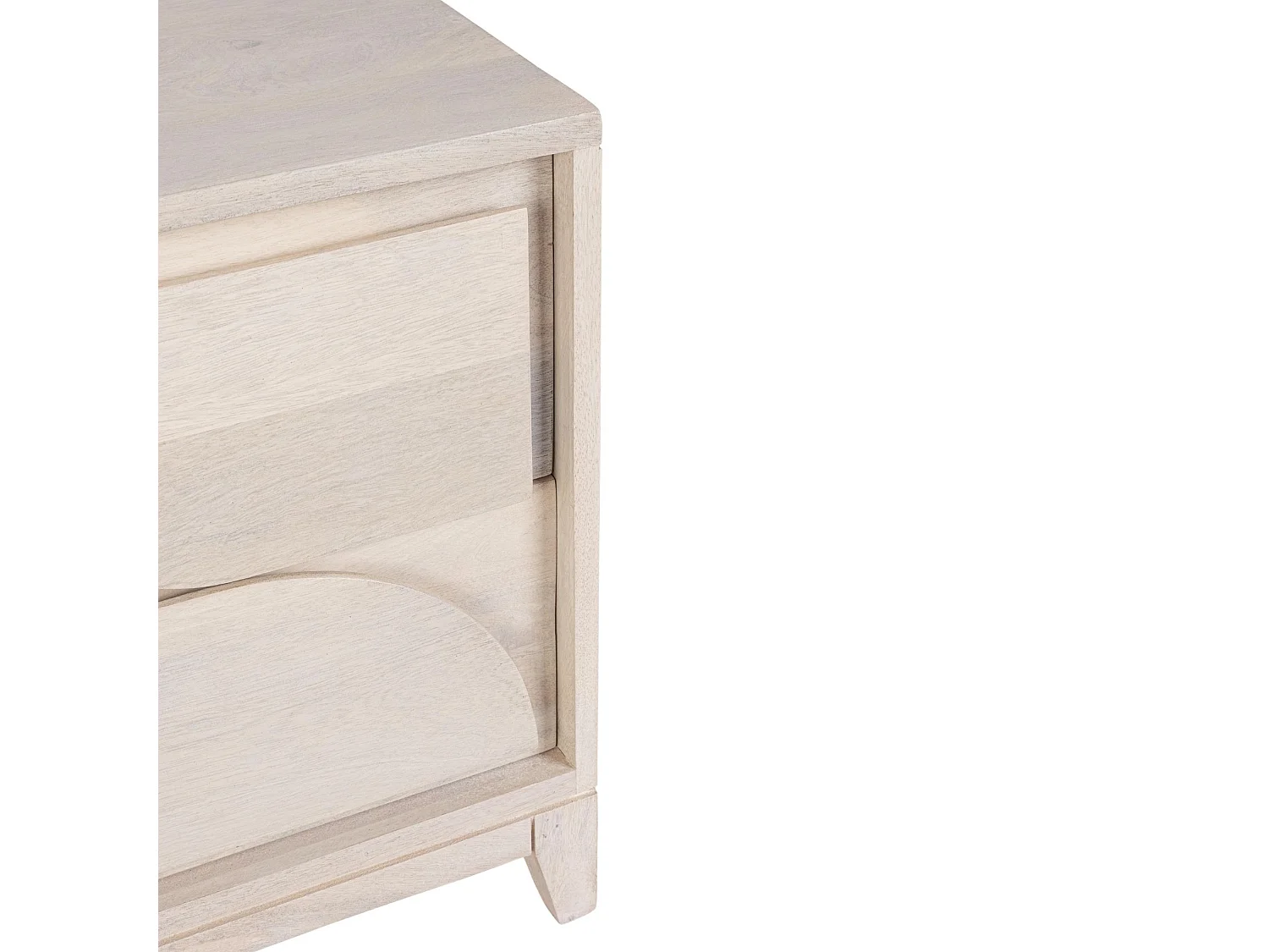 Table de chevet en manguier blanchi 2 tiroirs - AGDE