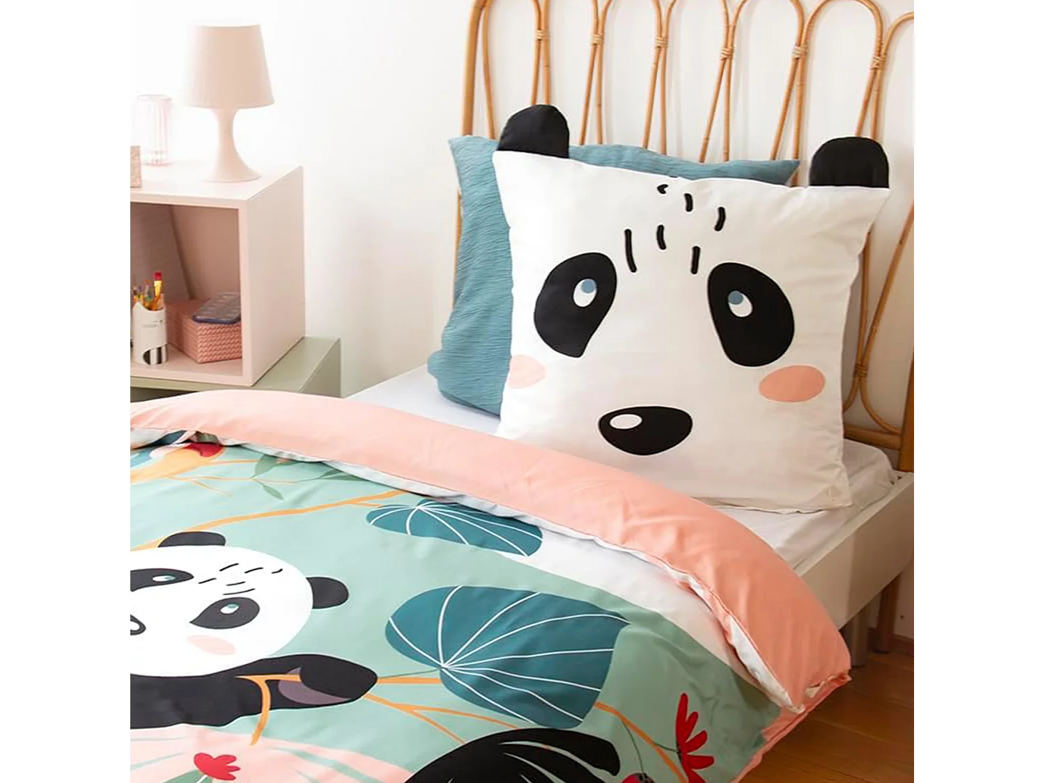 Parure de lit enfant 140x200 cm microfibre PANDA