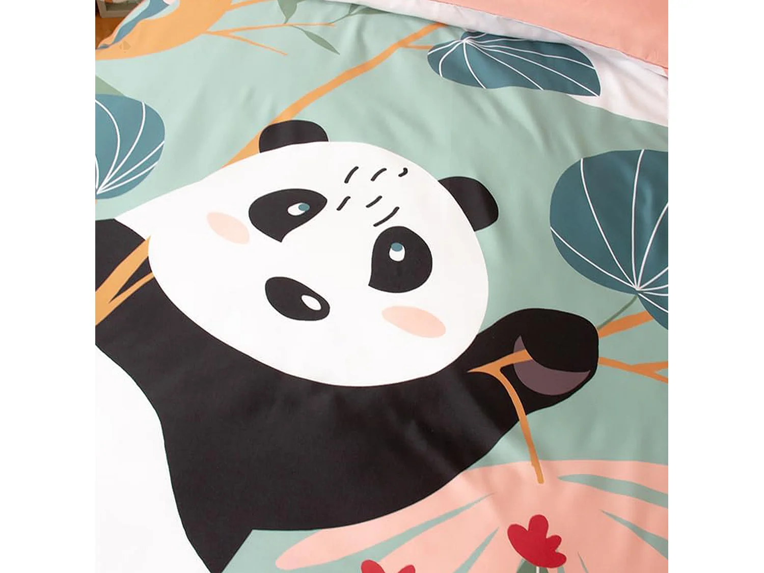 Parure de lit enfant 140x200 cm microfibre PANDA