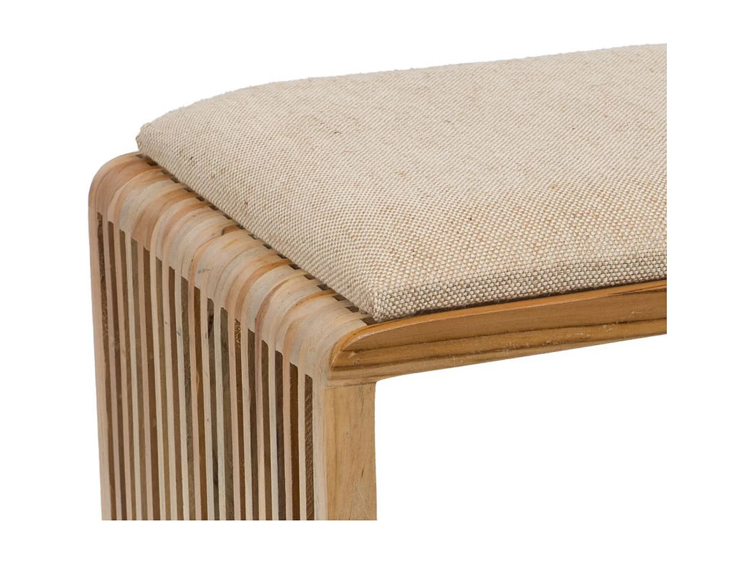 Tabouret 1 place matelassé en teck recyclé - MILAN