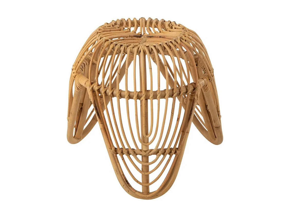 Tabouret rond en rotin naturel (lot de 2) - LEON