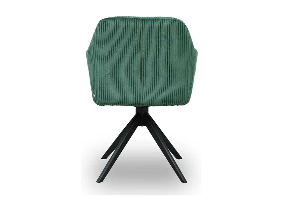 Chaise pivotante velours côtelé vert Thélyo