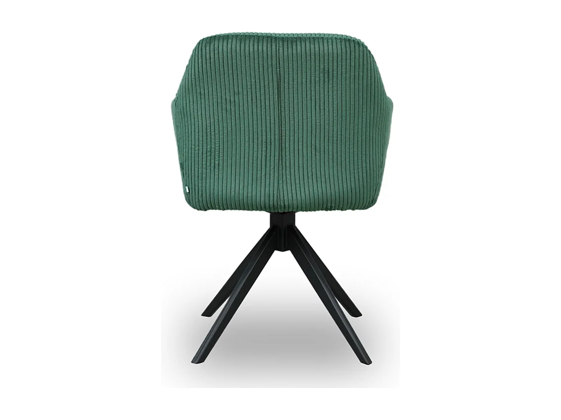 Chaise pivotante velours côtelé vert Thélyo