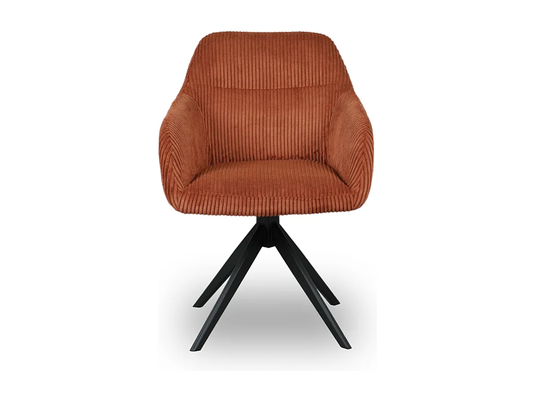 Chaise pivotante velours côtelé ambre Thélyo