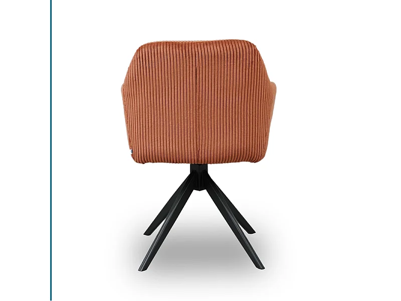 Chaise pivotante velours côtelé ambre Thélyo