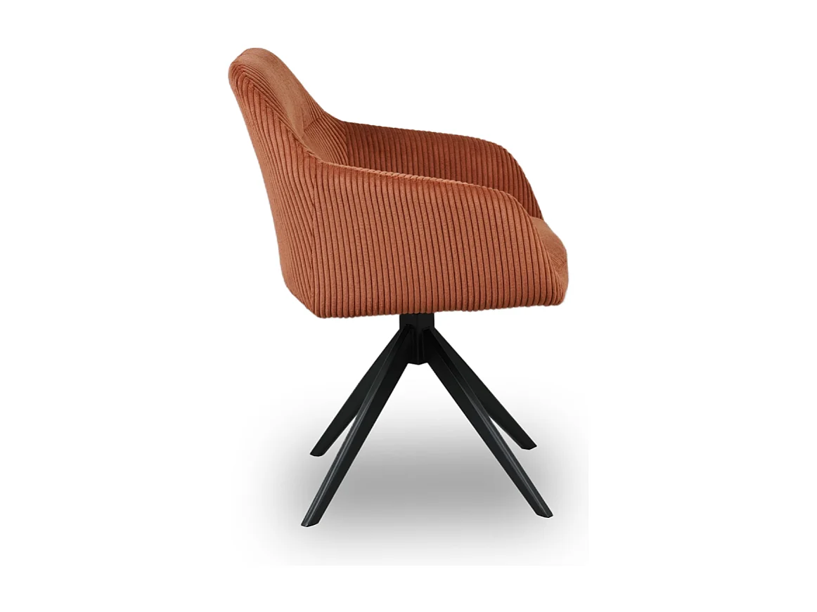 Chaise pivotante velours côtelé ambre Thélyo