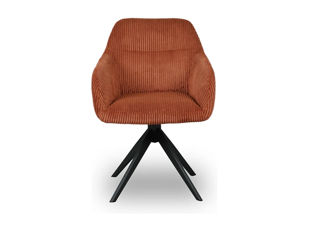 Chaise pivotante velours côtelé ambre Thélyo