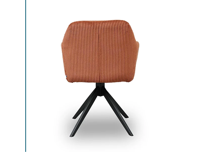 Chaise pivotante velours côtelé ambre Thélyo