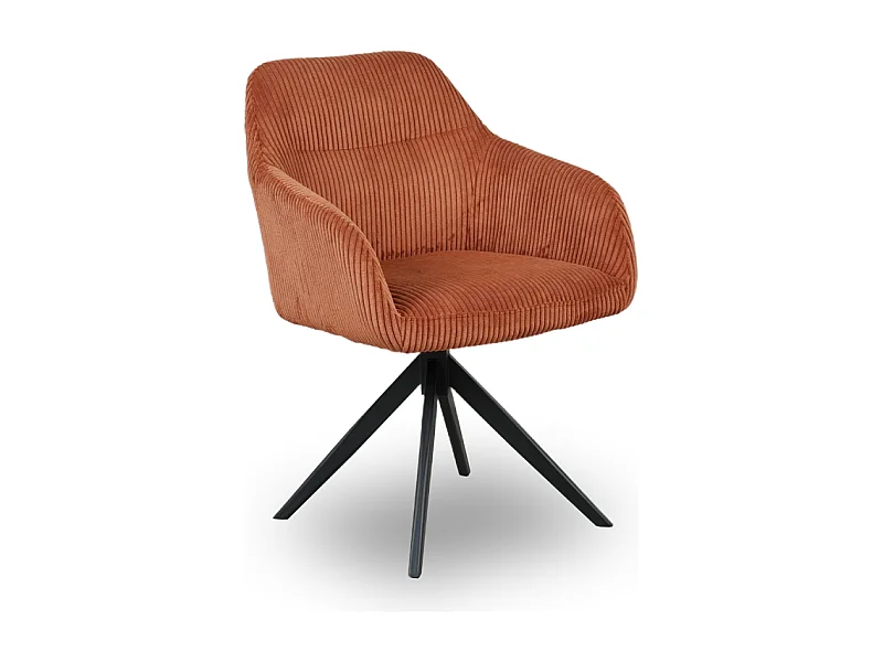Chaise pivotante velours côtelé ambre Thélyo