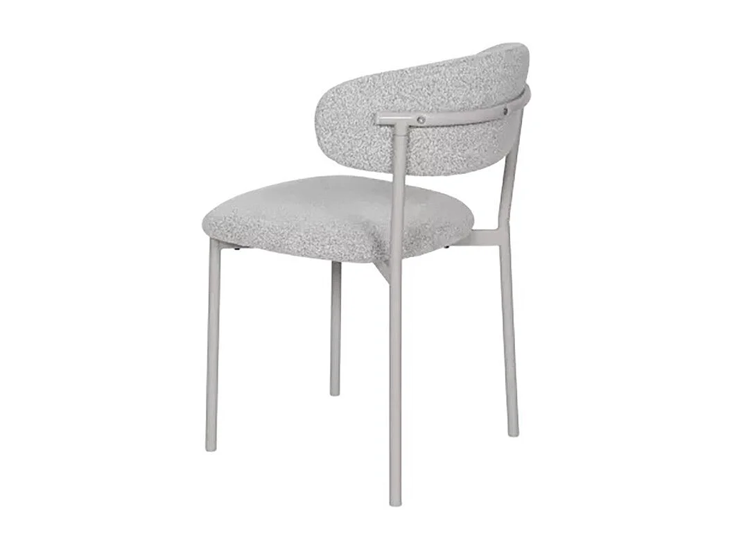 Chaise bouclette taupe structure métal beige