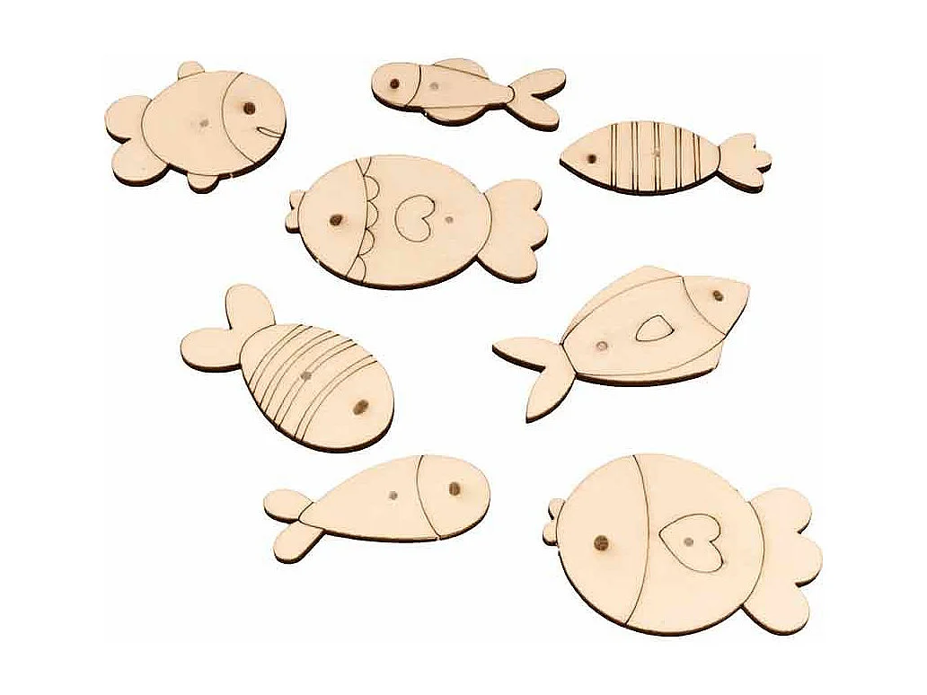 Jeu de pêche aux poissons en bois - 26 x 26 x 12 cm