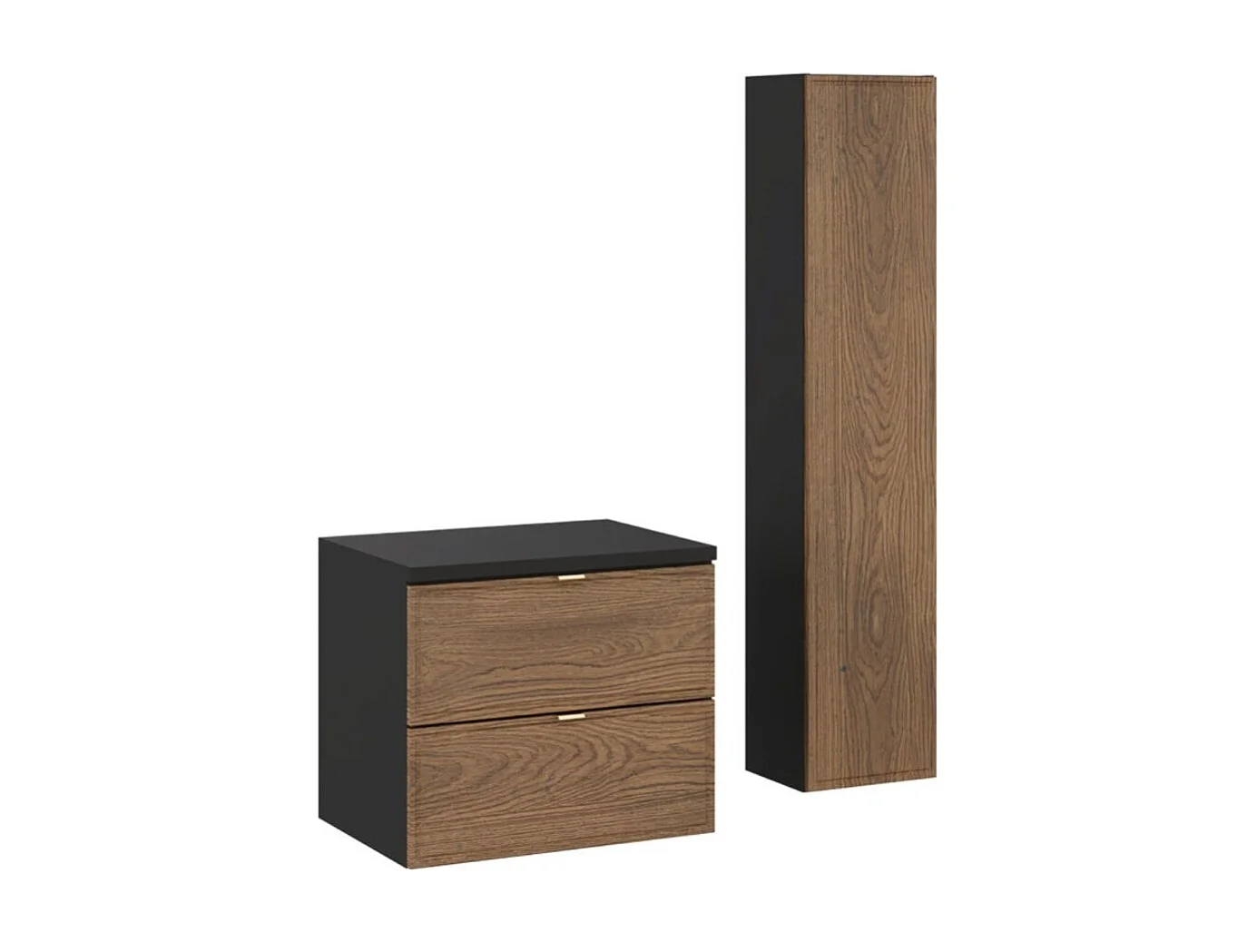 Ensemble de salle de bain SAVIA : meuble sous vasque 60cm + plan pour vasque + colonne de rangement