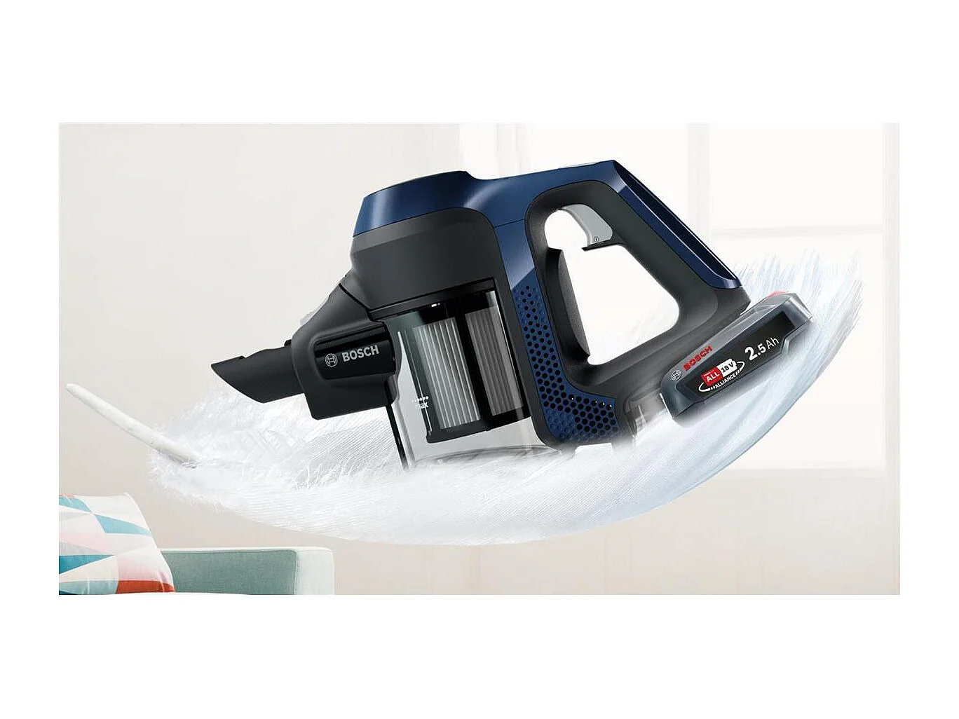 Bosch Serie 6 BBS611PCK Aspirapolvere Scopa Elettrica Senza Filo Senza Sacchetto Blu Argento