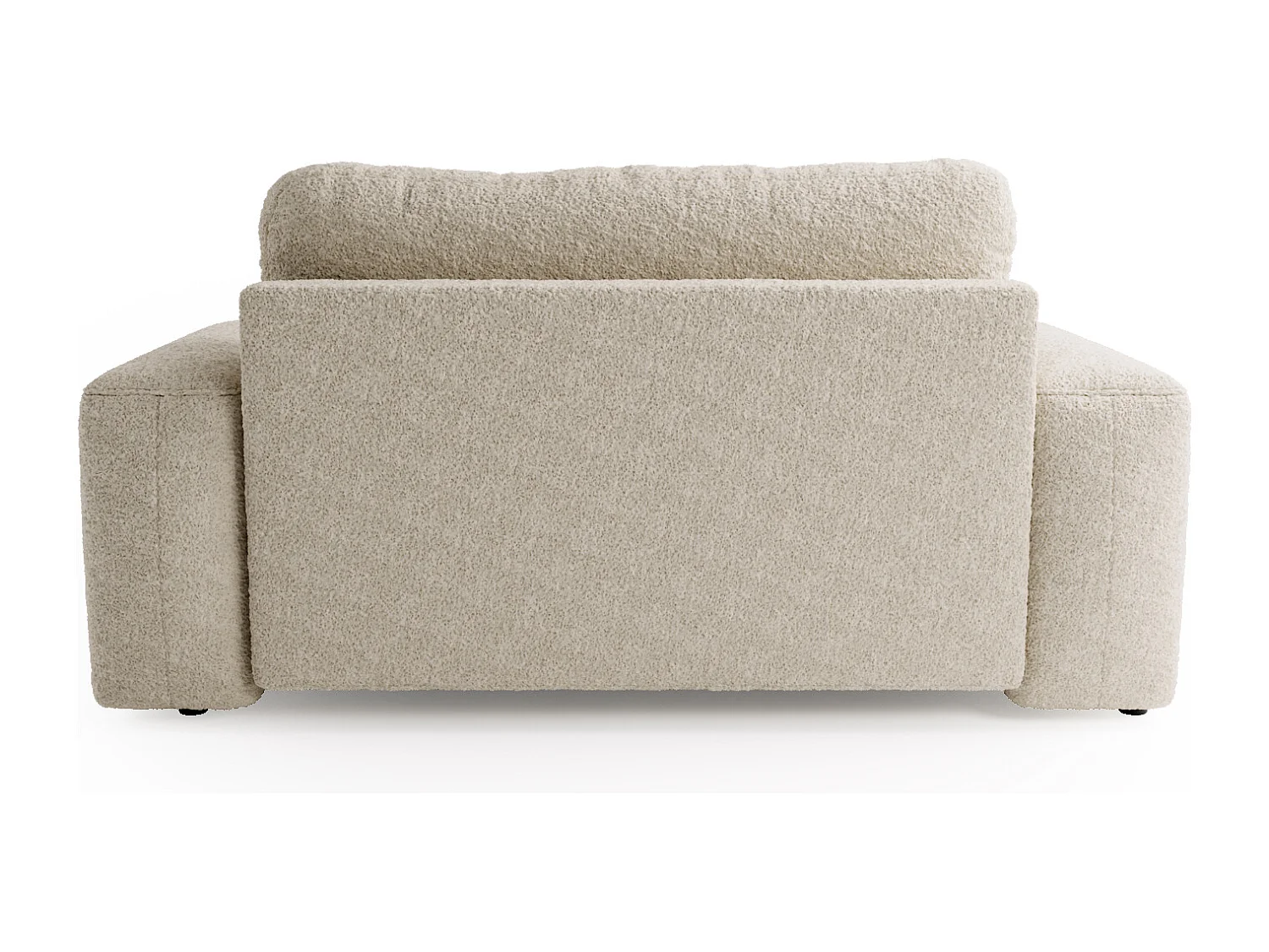 BESILIO Sofa rozkładana tapicerowana Ornello- okrągłe poduszki, sofa dwuosobowa, z funkcją spania, kanapa wolnostojąca, boucle - Jasnoszary