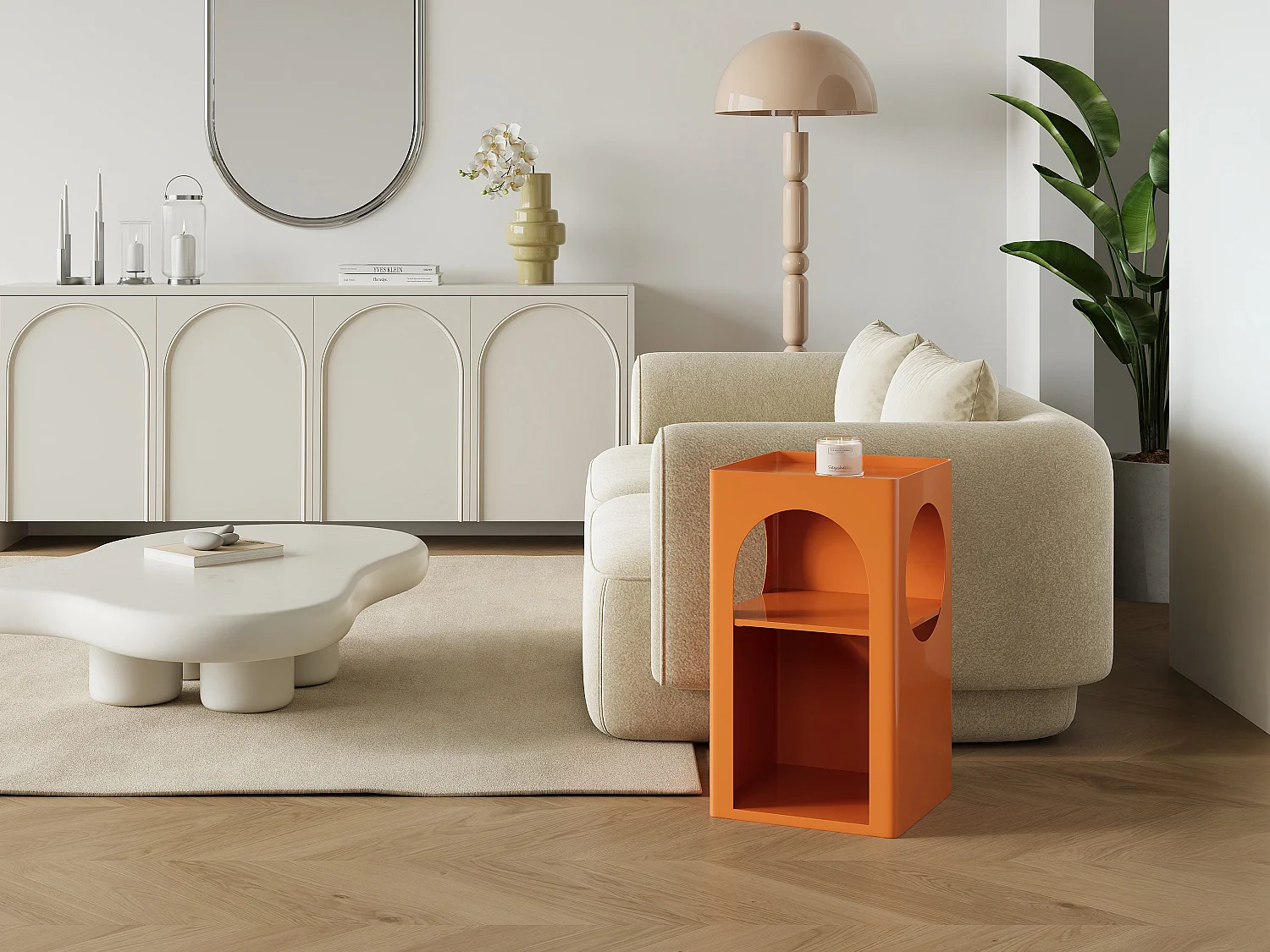 Table d'appoint en métal - Orange - STALY