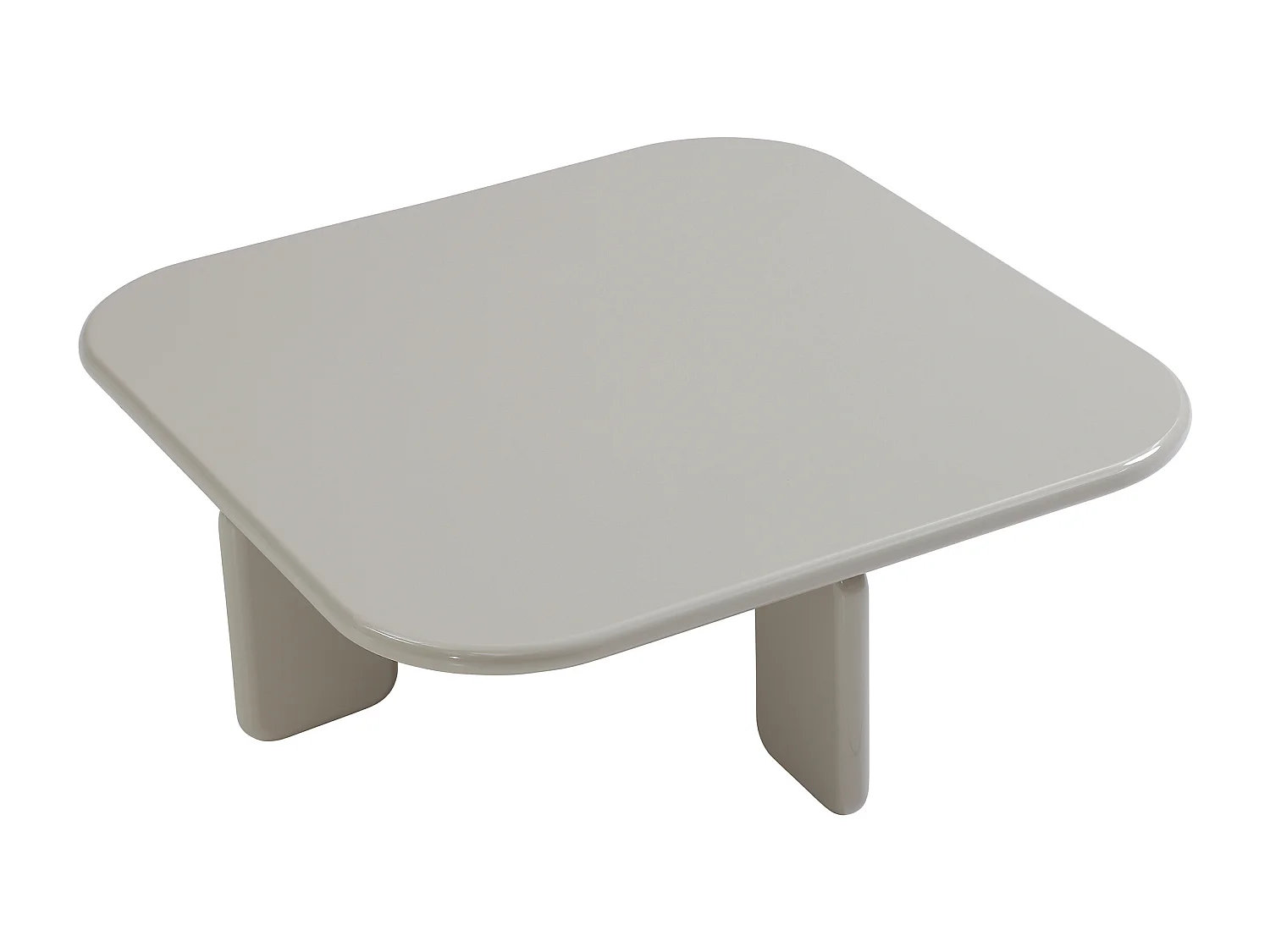 Table basse en MDF - Beige laqué - BRILONA