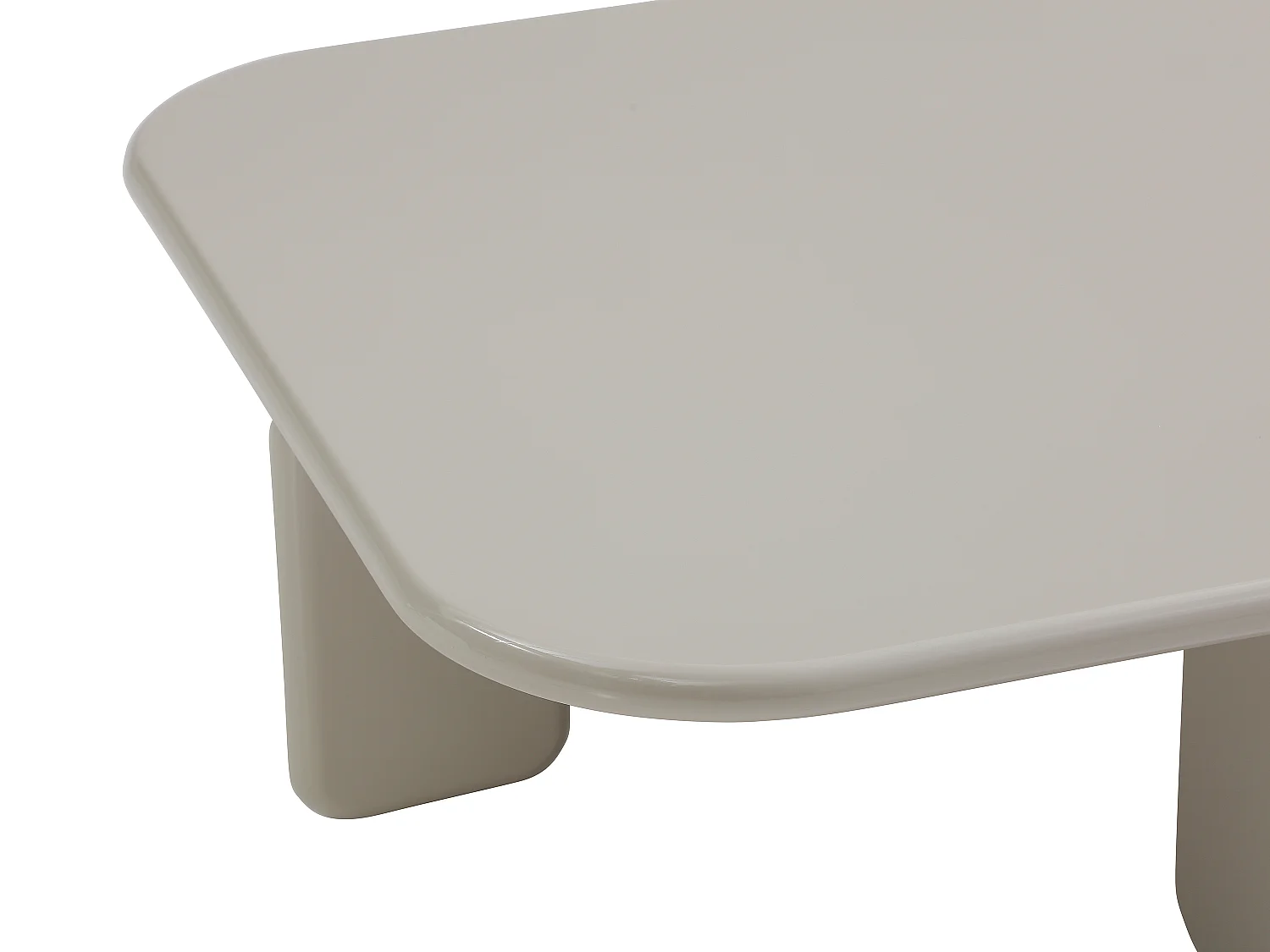 Table basse en MDF - Beige laqué - BRILONA