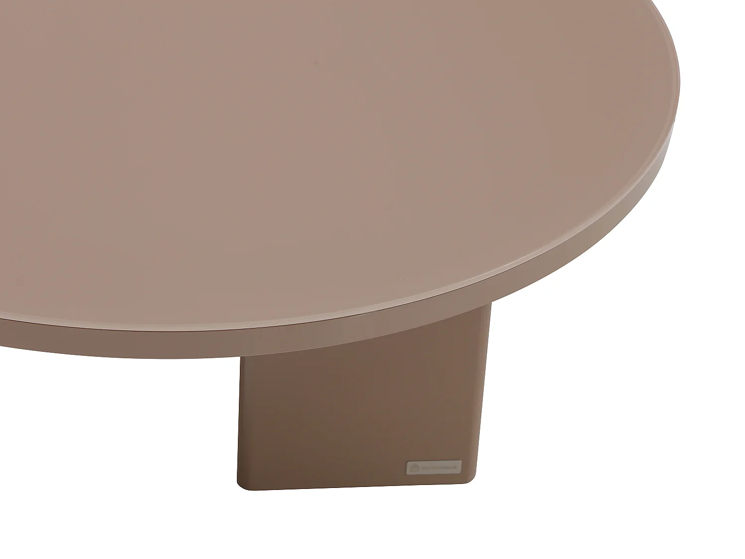Table basse en MDF et verre trempé - Taupe laqué - DORLENA