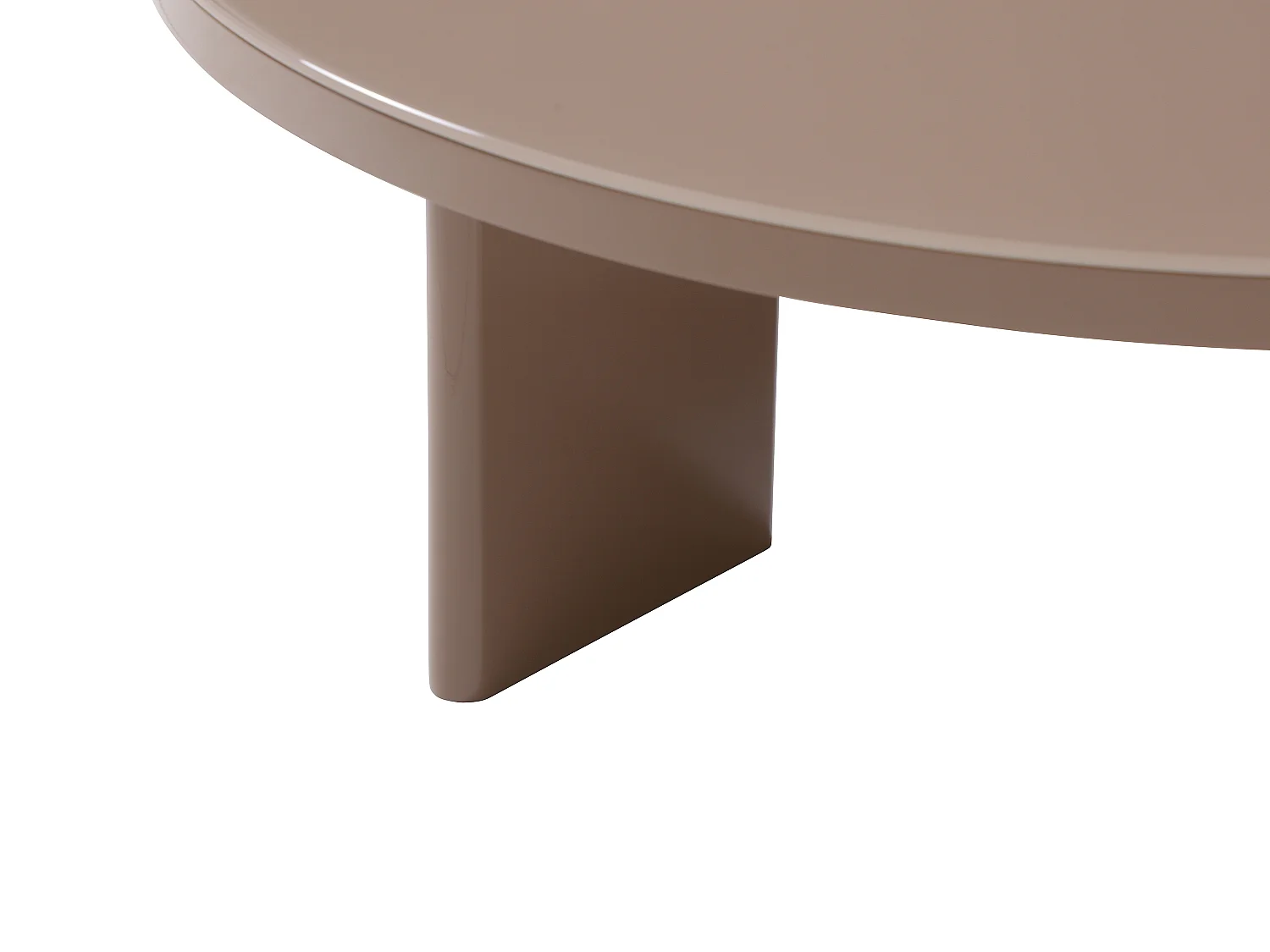 Table basse en MDF et verre trempé - Taupe laqué - DORLENA