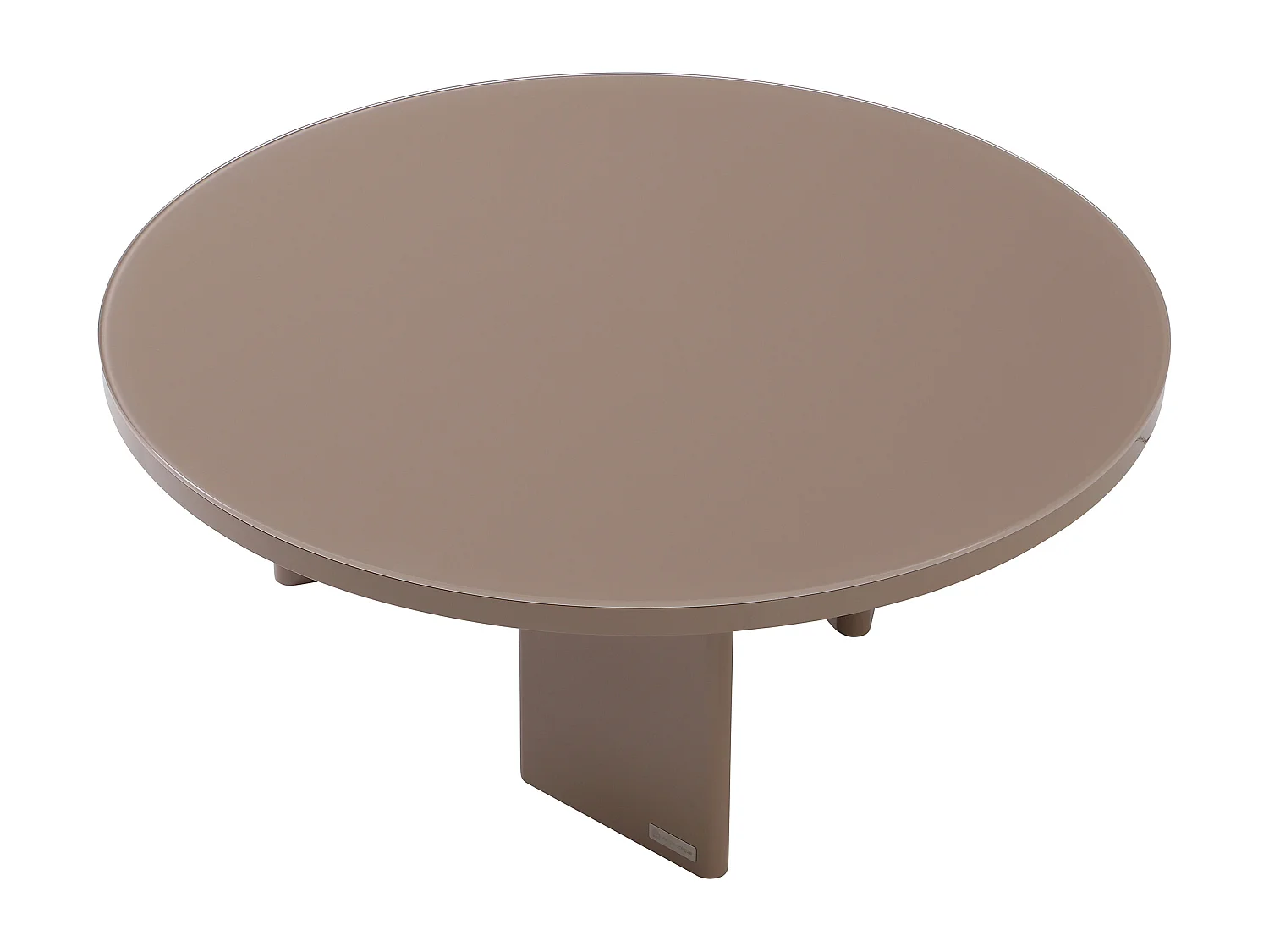 Table basse en MDF et verre trempé - Taupe laqué - DORLENA