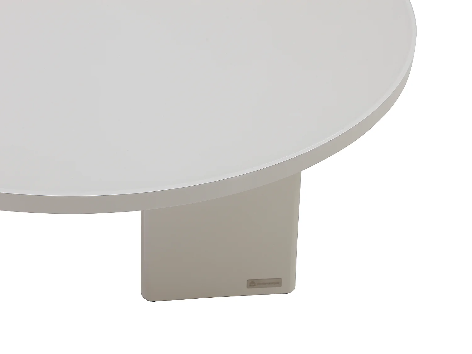Table basse en MDF et verre trempé - Beige laqué - DORLENA