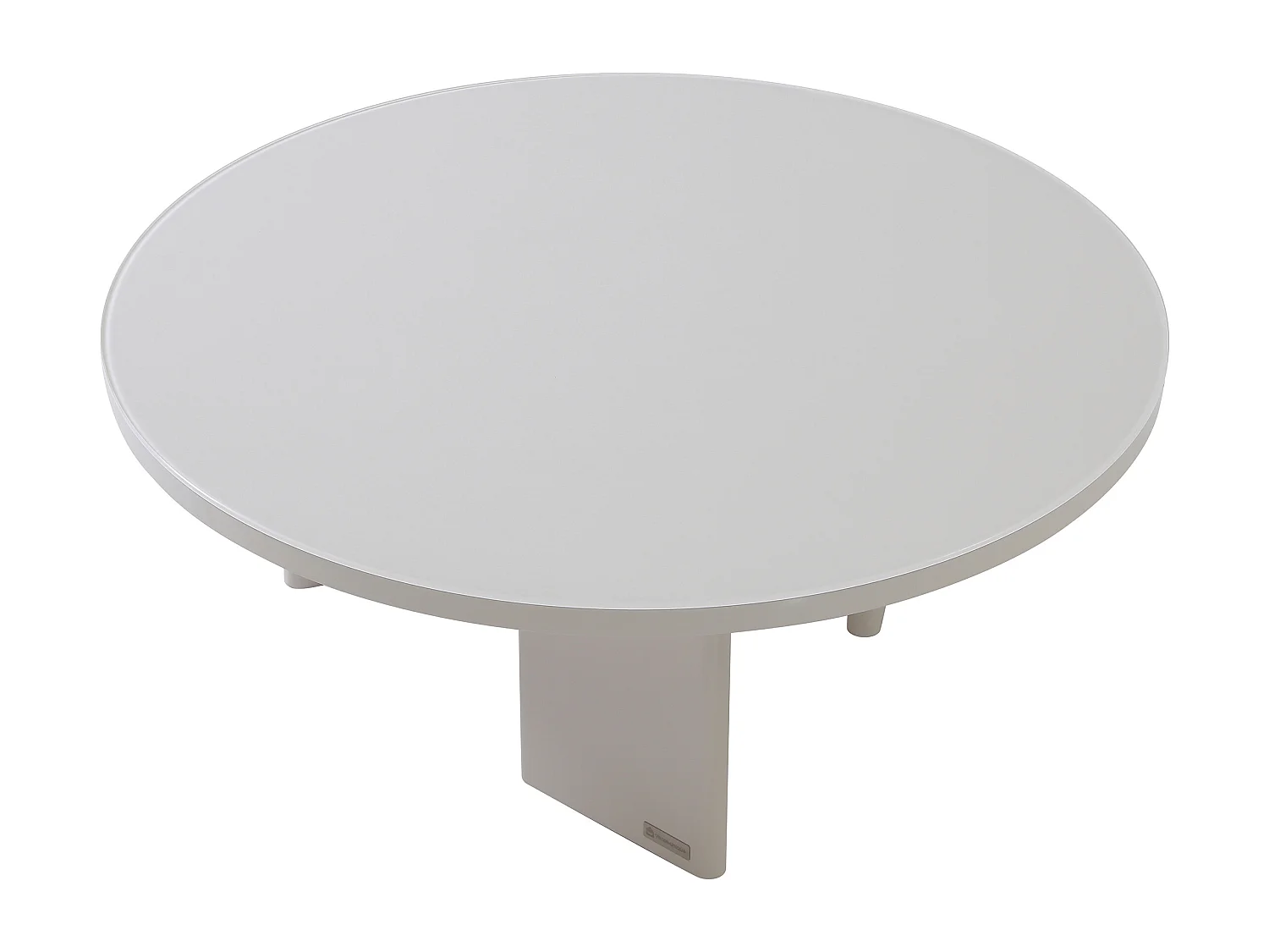 Table basse en MDF et verre trempé - Beige laqué - DORLENA