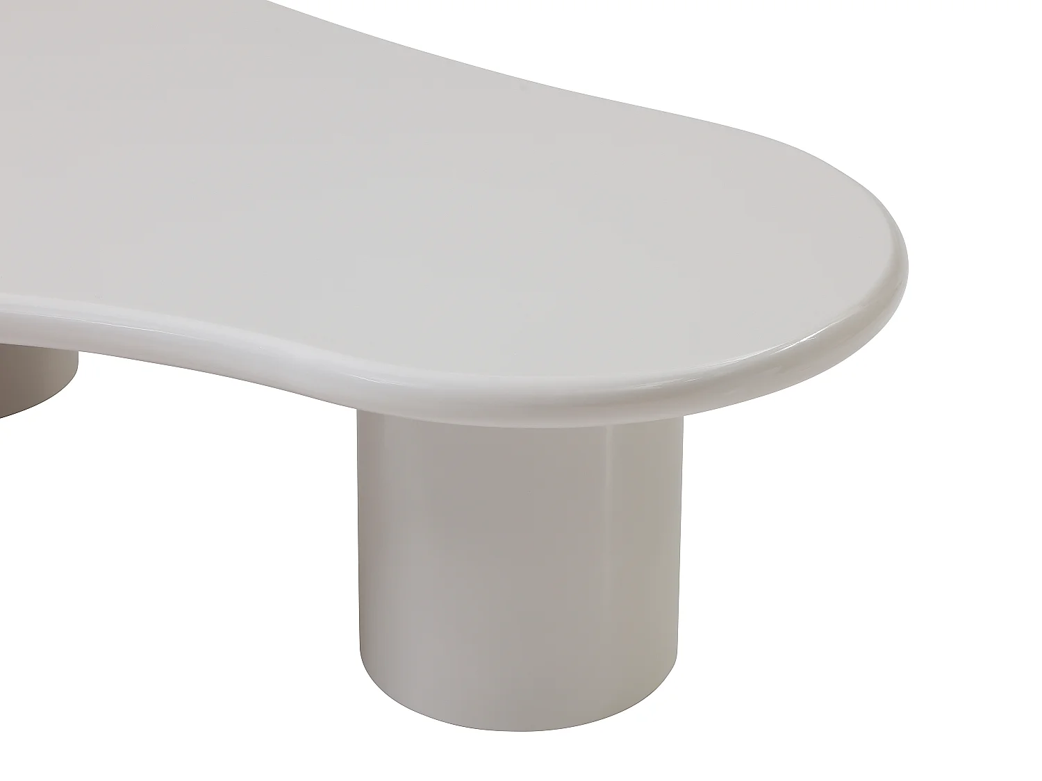 Table basse en MDF - Beige laqué - OLIRENA
