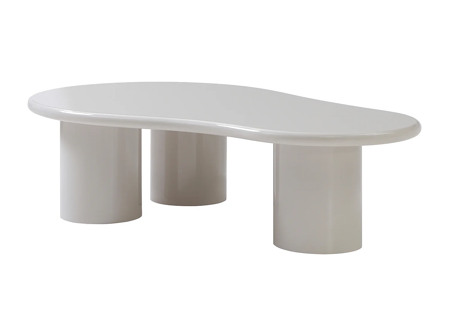 Table basse en MDF - Beige laqué - OLIRENA