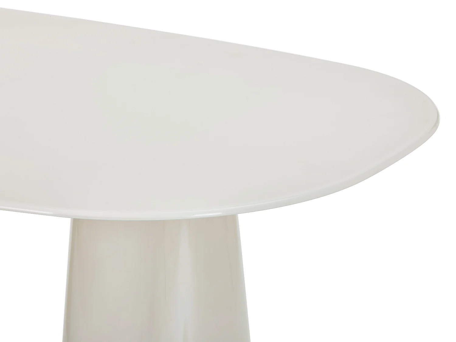 Table à manger 8 personnes en MDF et verre trempé - Beige laqué - AVALINA