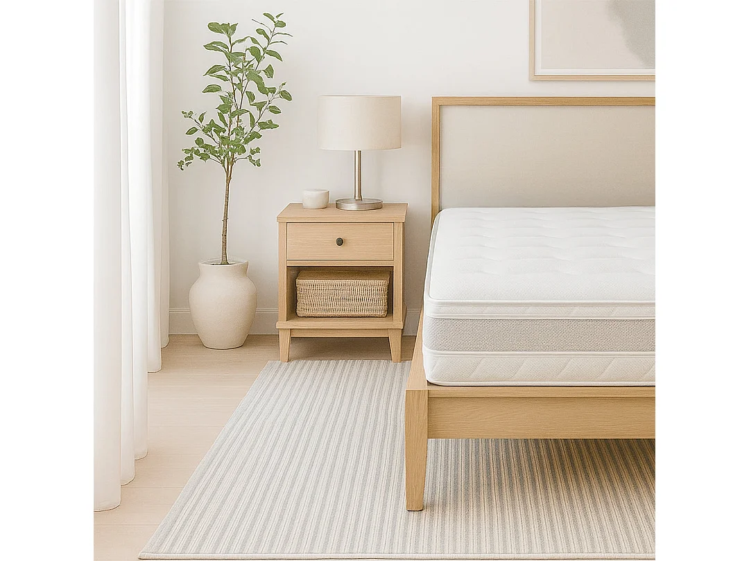 Matelas Scandinave 120x200 The White Stone | Memory H20 | 3D Air, Hypoallergénique, Anti-Milben, 7 Zones