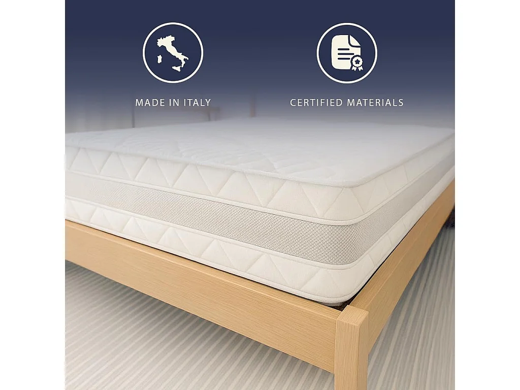Matelas Scandinave 135x190 The White Stone | Memory H20 | 3D Air, Hypoallergénique, Anti-Milben, 7 Zones