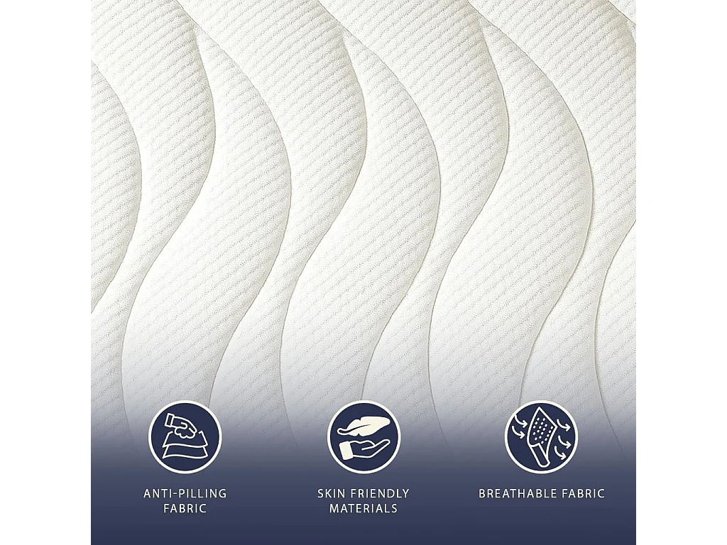 Matelas Scandinave 140x190 The White Stone | Memory H20 | 3D Air, Hypoallergénique, Anti-Milben, 7 Zones