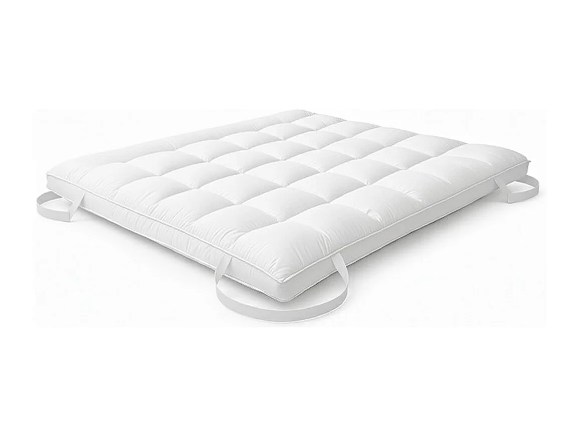 Surmatelas 1 Place et demie | Protège-Matelas Matelassé avec Garnissage 1000 g/m² | Housse en Microfibre Respirante avec Sangles Élastiques d’Angle |120x200