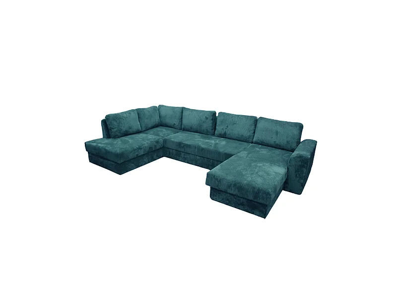 Canapé panoramique gauche convertible Magda bleu