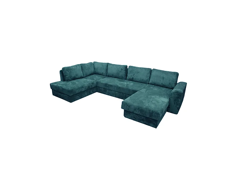 Canapé panoramique gauche convertible Magda bleu