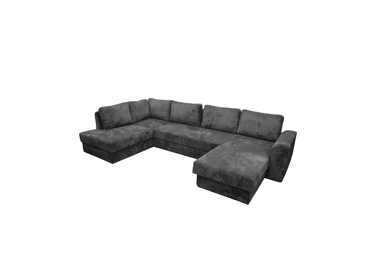 Canapé panoramique gauche convertible Magda gris